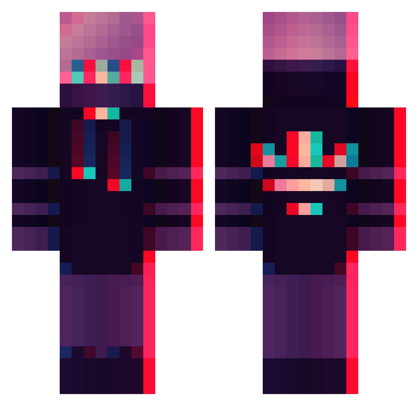 Stoowie Minecraft skin, front and back view