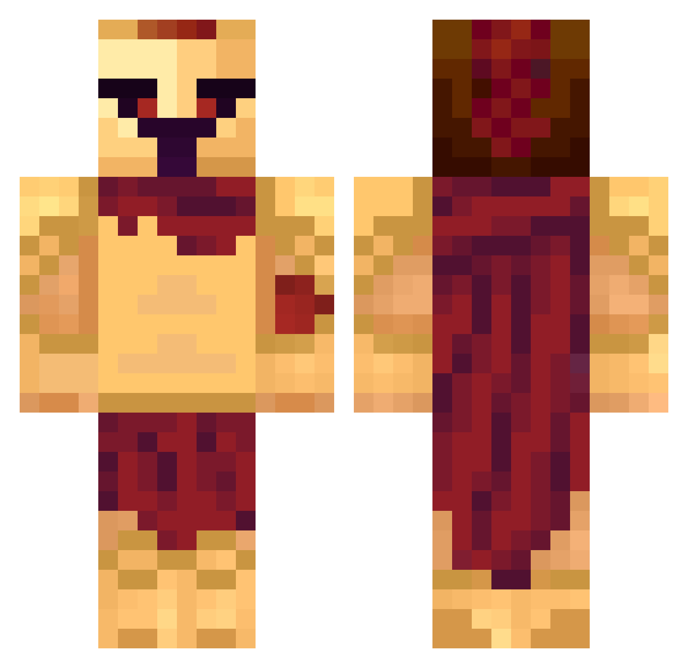 lestoursjumelles Minecraft skin, front and back view