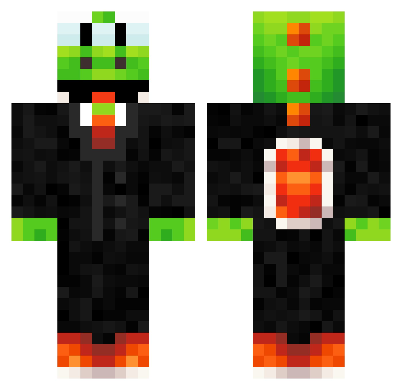 POPSIEDOPSIE Minecraft skin, front and back view