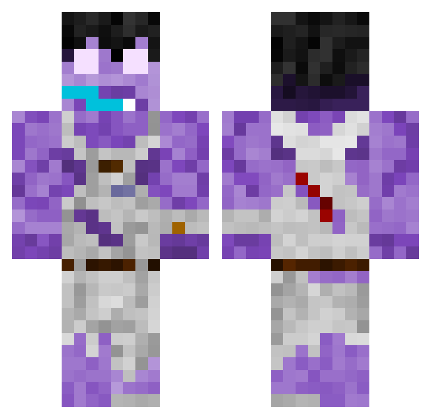 JustinTaylor Minecraft skin, front and back view