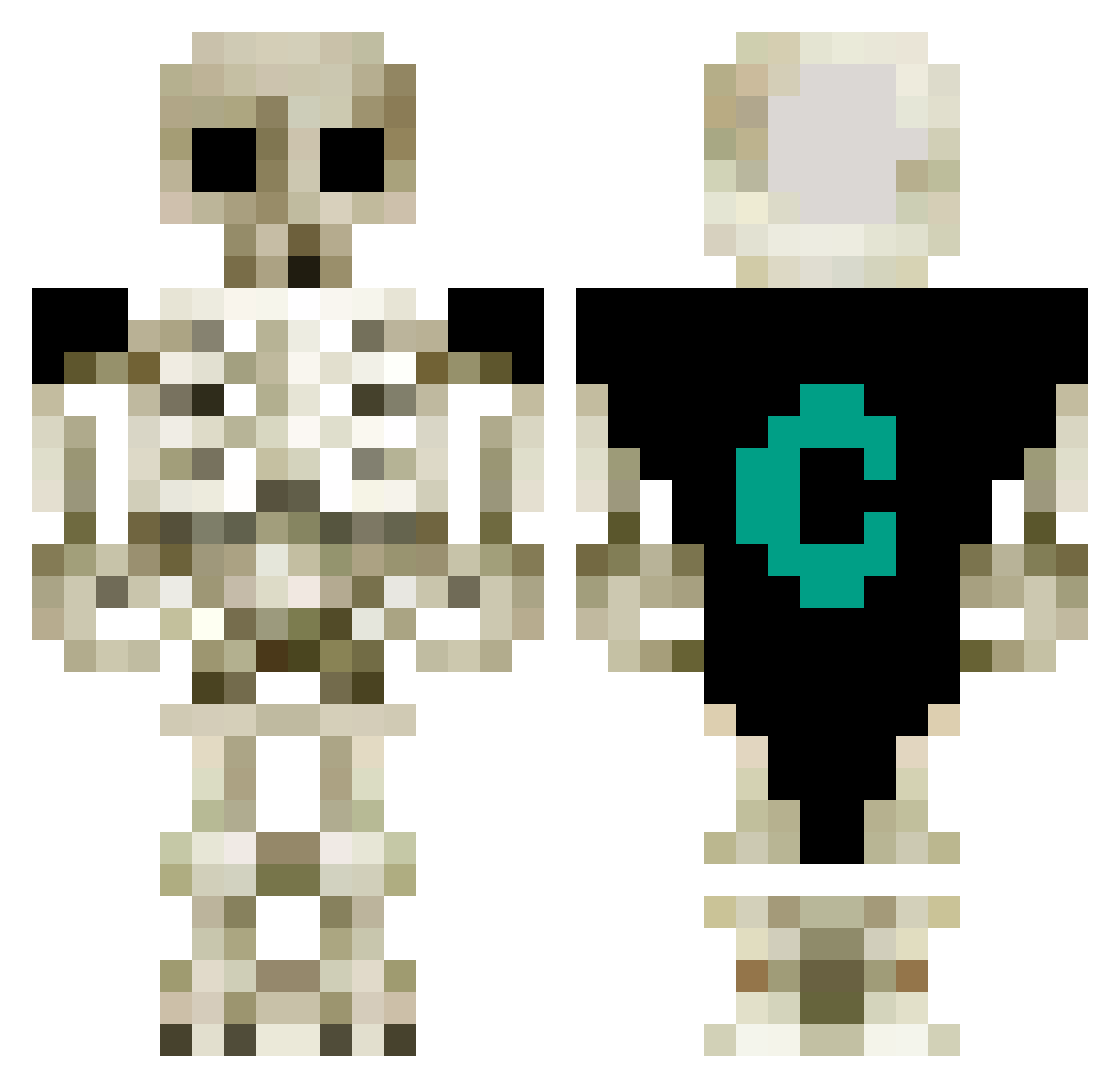 rnz3ro Minecraft skin, front and back view