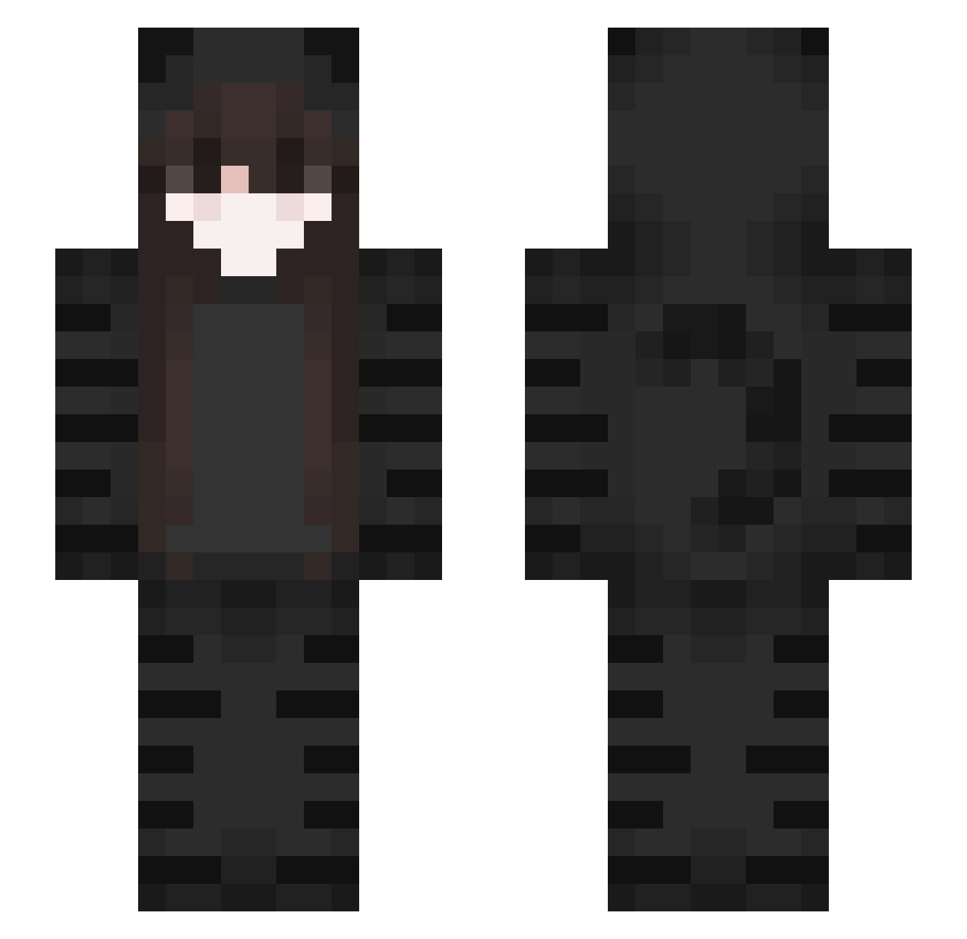 Disambiguate Minecraft skin, front and back view