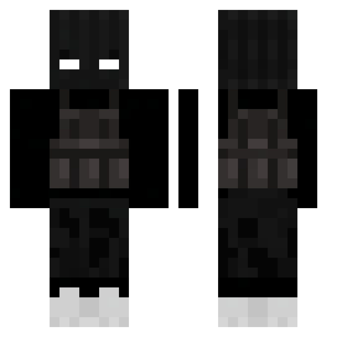 Shdowek Minecraft skin, front and back view