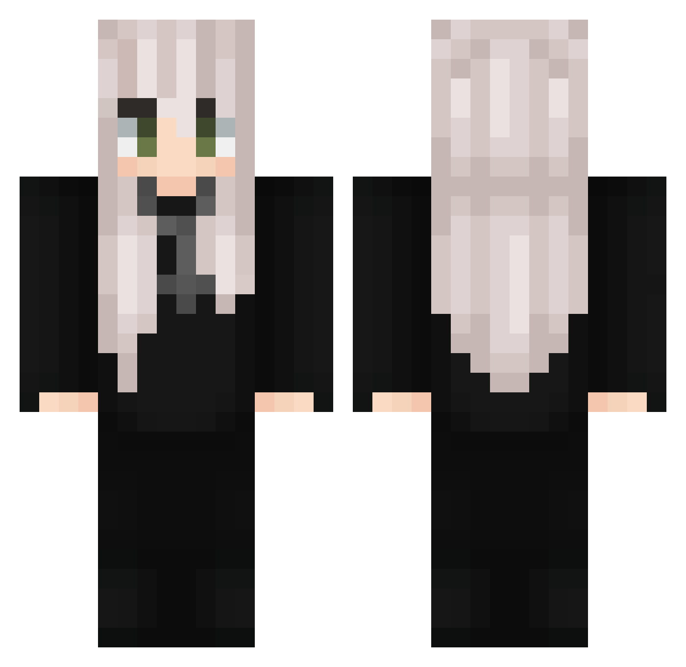 ReachOverclock Minecraft skin, front and back view