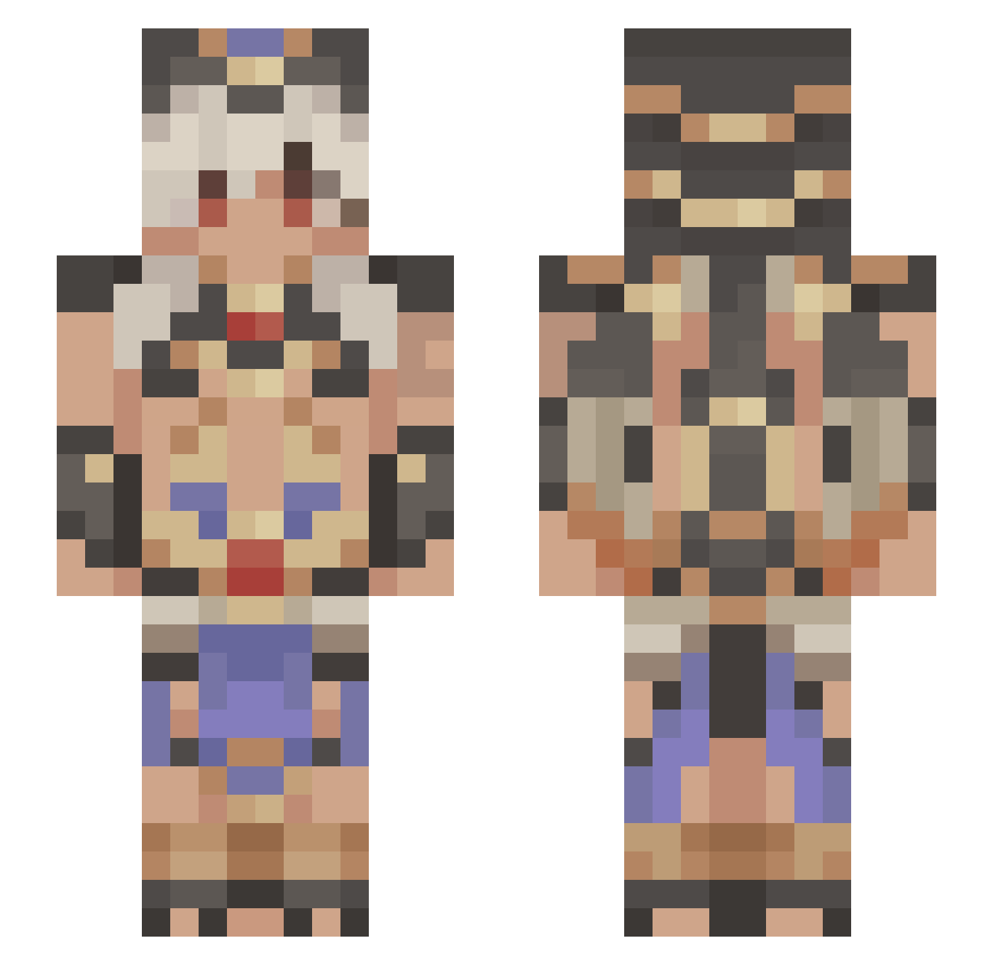 f_LiLLy Minecraft skin, front and back view