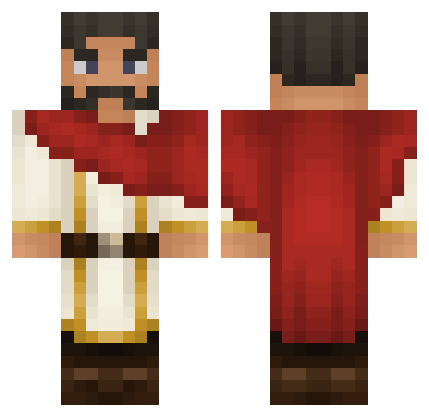 PhilRuZ Minecraft skin, front and back view