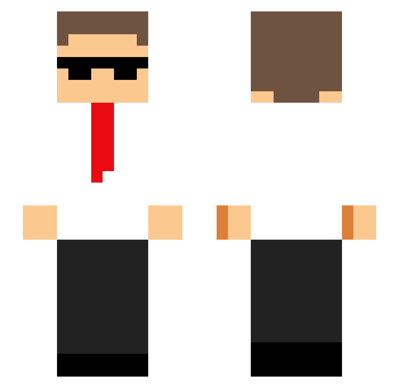 BrandS2K Minecraft skin, front and back view