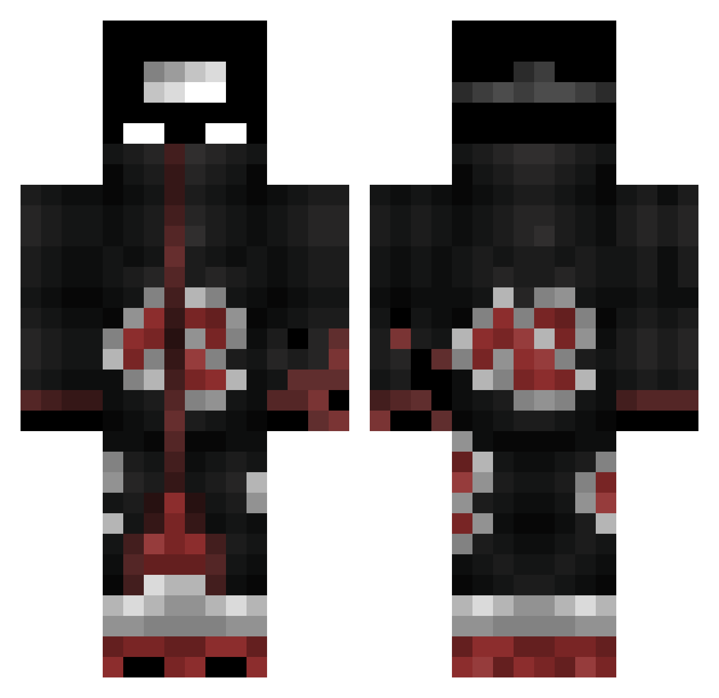 RPMN Minecraft skin, front and back view