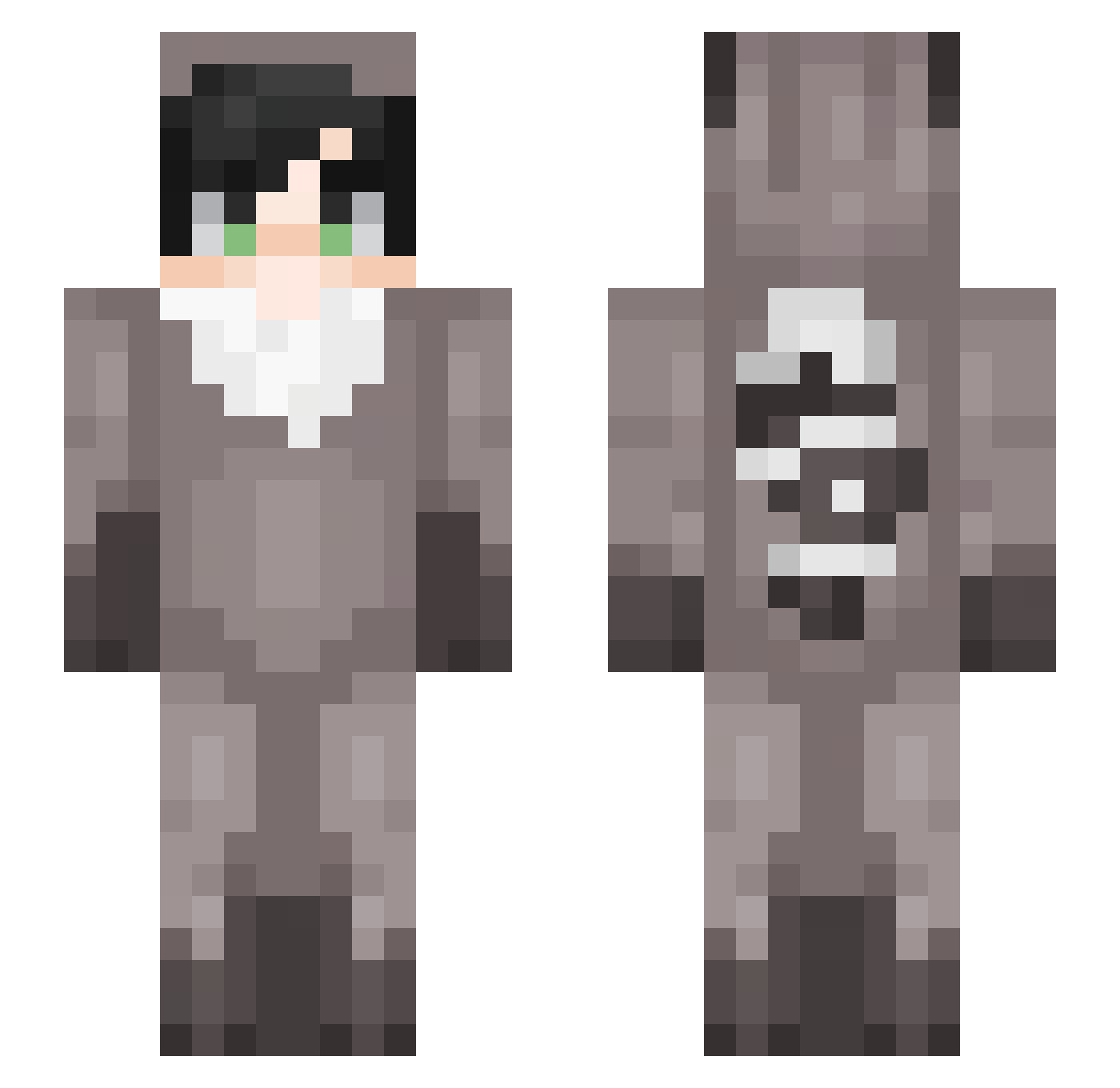 FureKane Minecraft skin, front and back view
