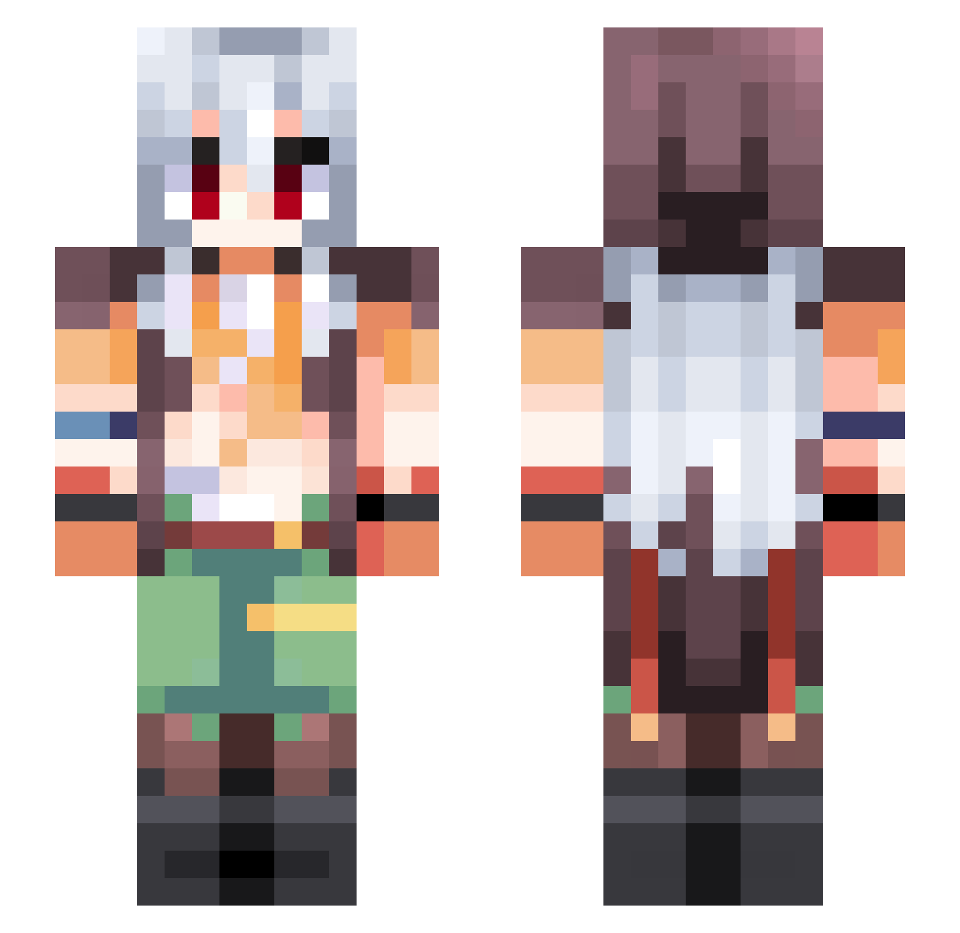 sniiiffie Minecraft skin, front and back view