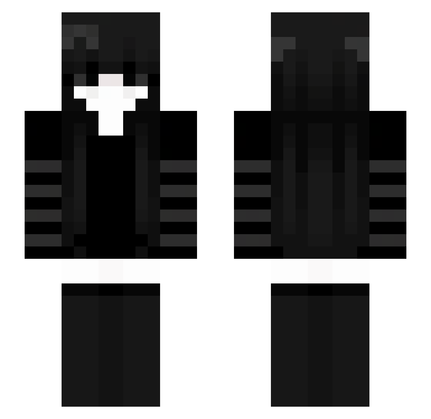 PweaseSpareMe Minecraft skin, front and back view