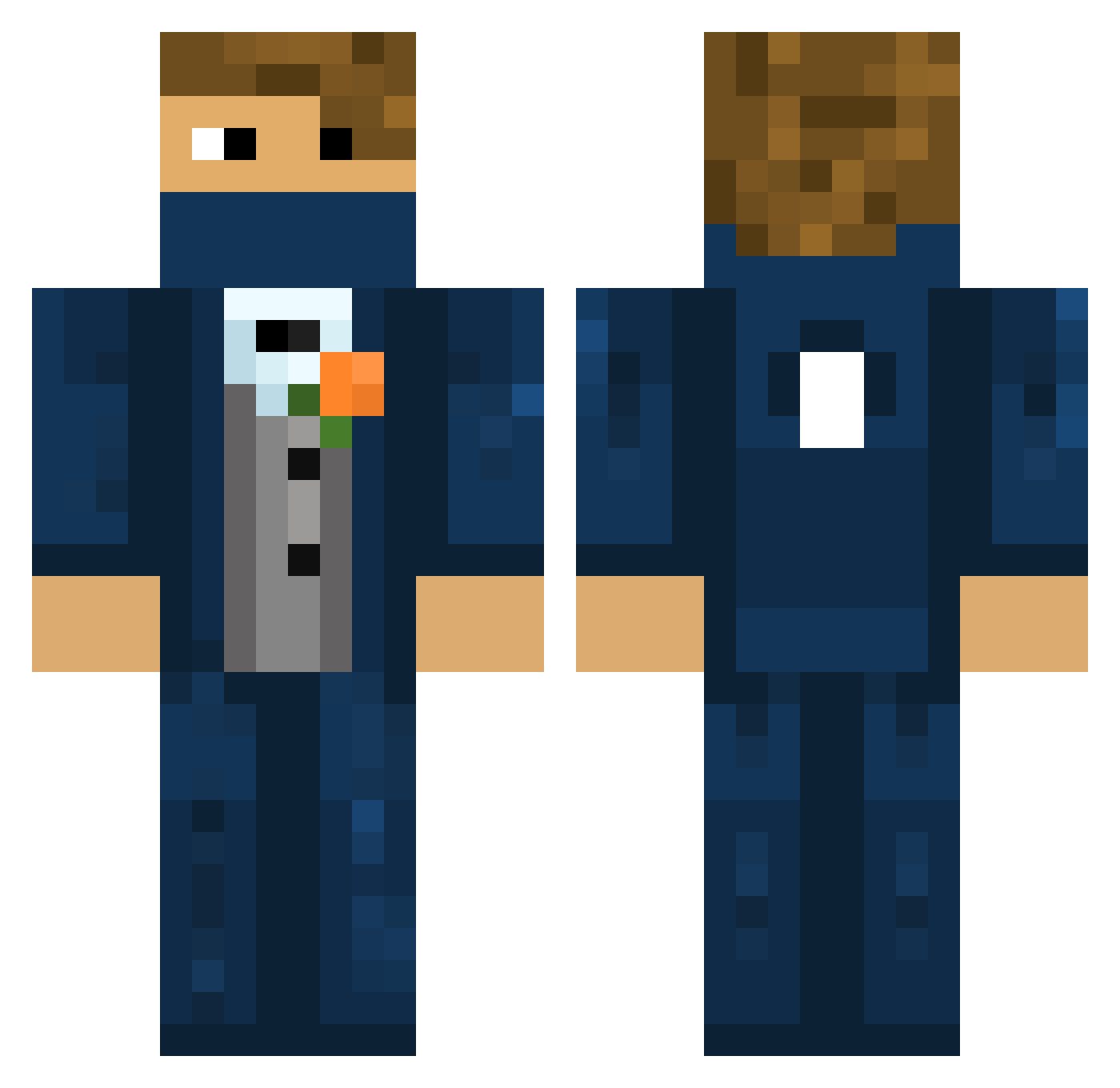 PortedCannon565 Minecraft skin, front and back view