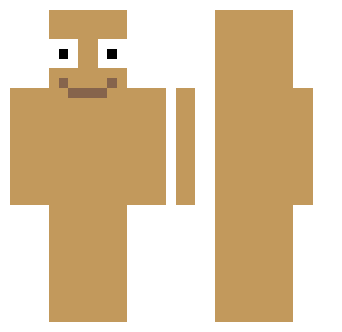 sosiaalipummi Minecraft skin, front and back view