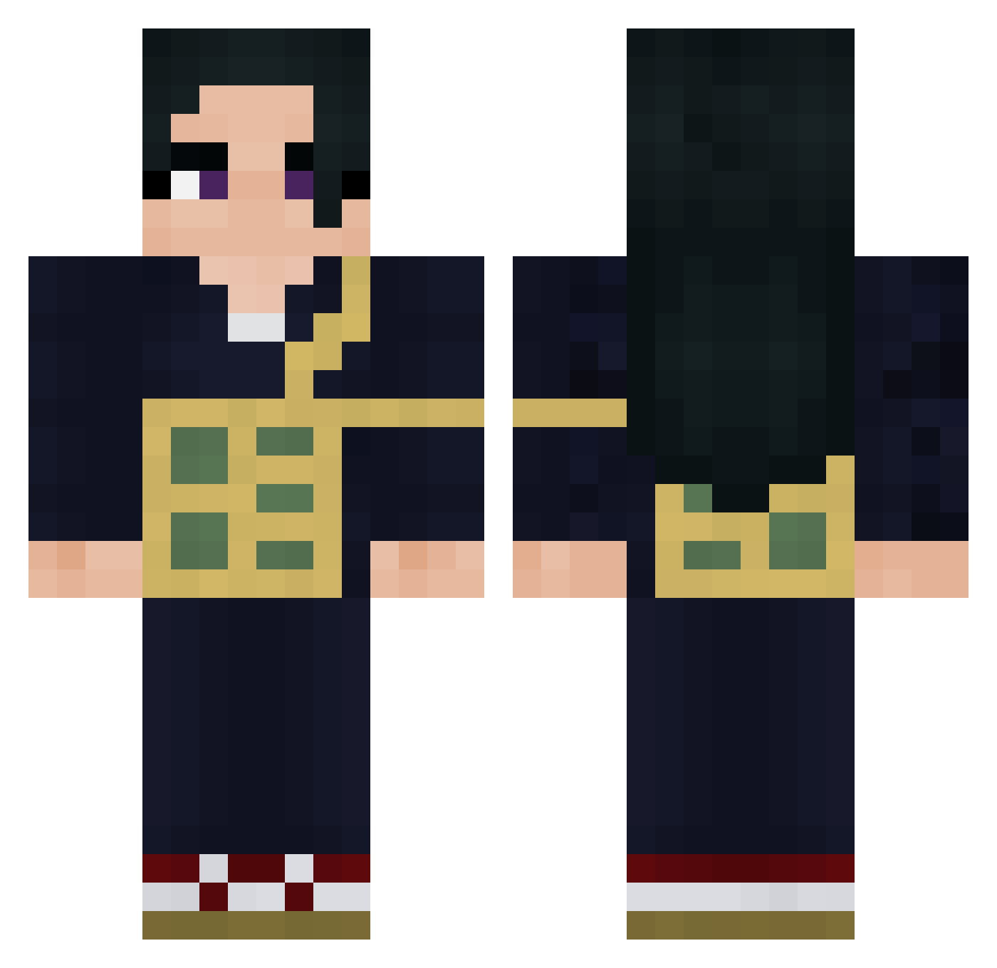 Linced Minecraft skin, front and back view