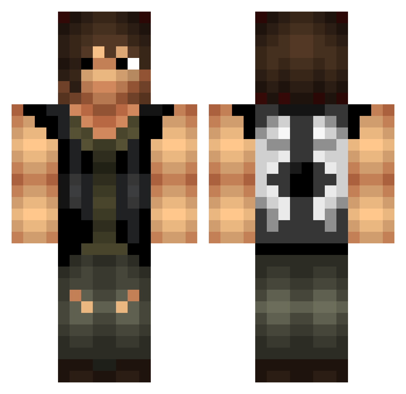 StanDee Minecraft skin, front and back view