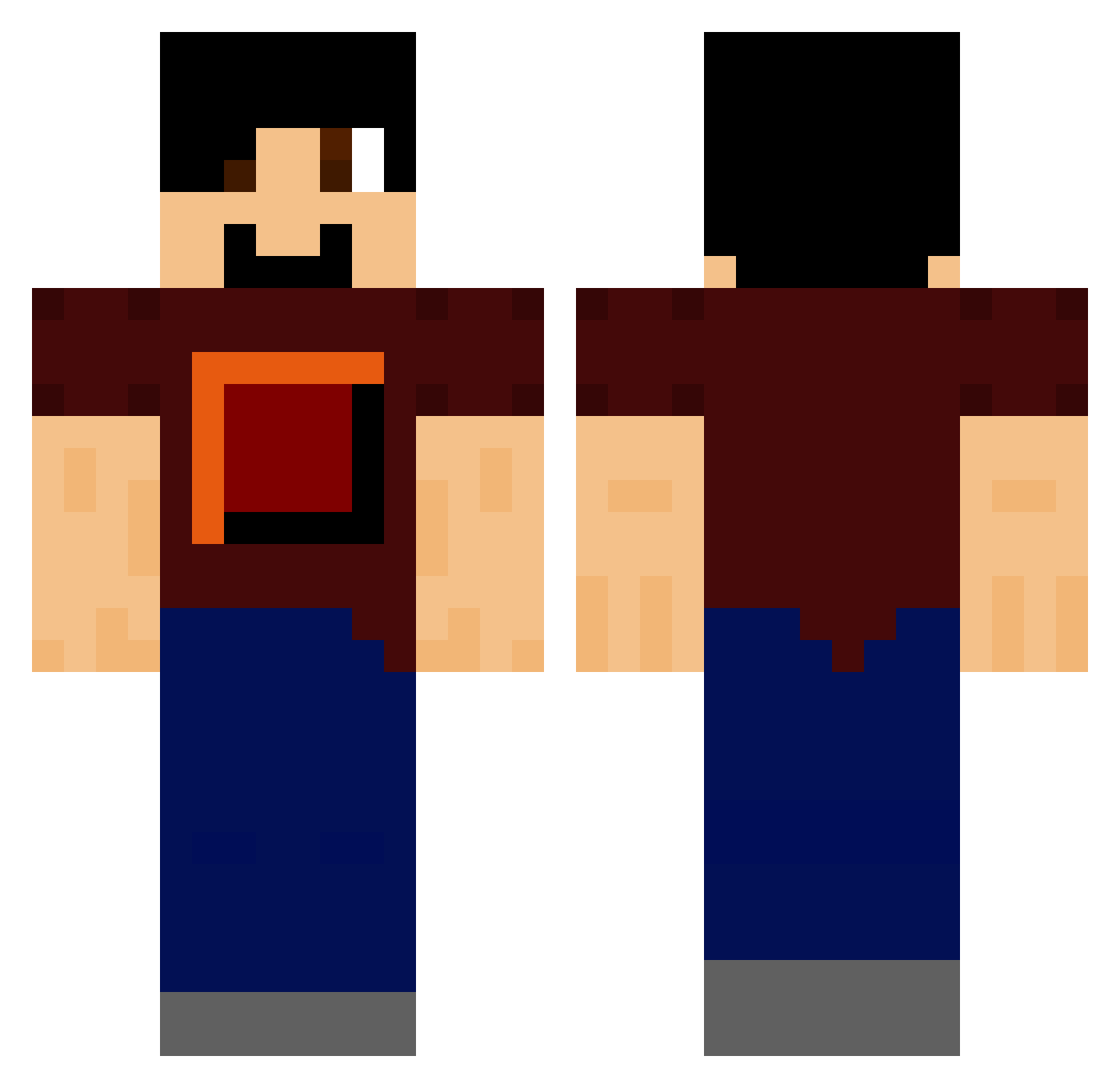 Eclipsed75 Minecraft skin, front and back view