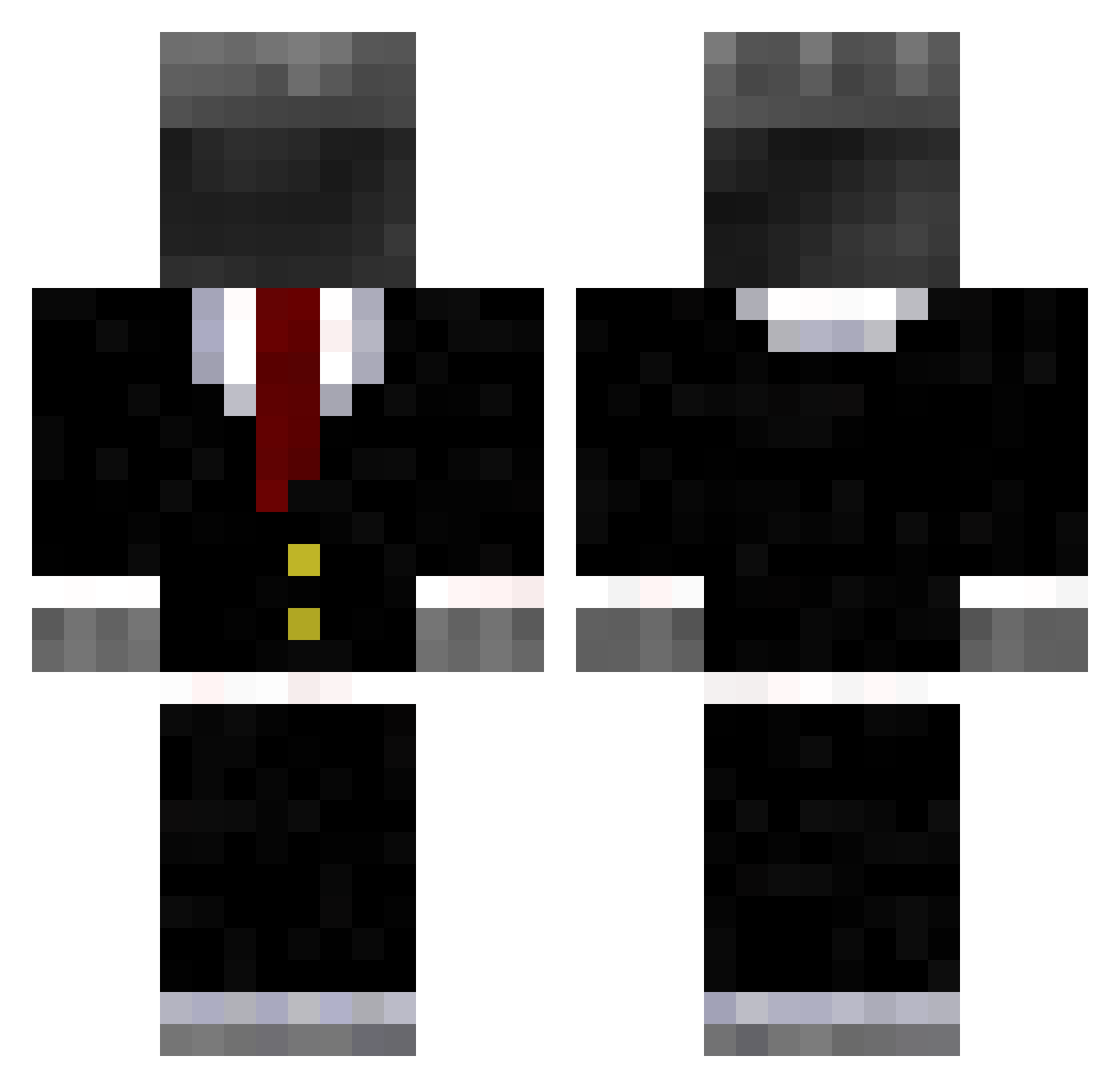 Dump5terDiver Minecraft skin, front and back view