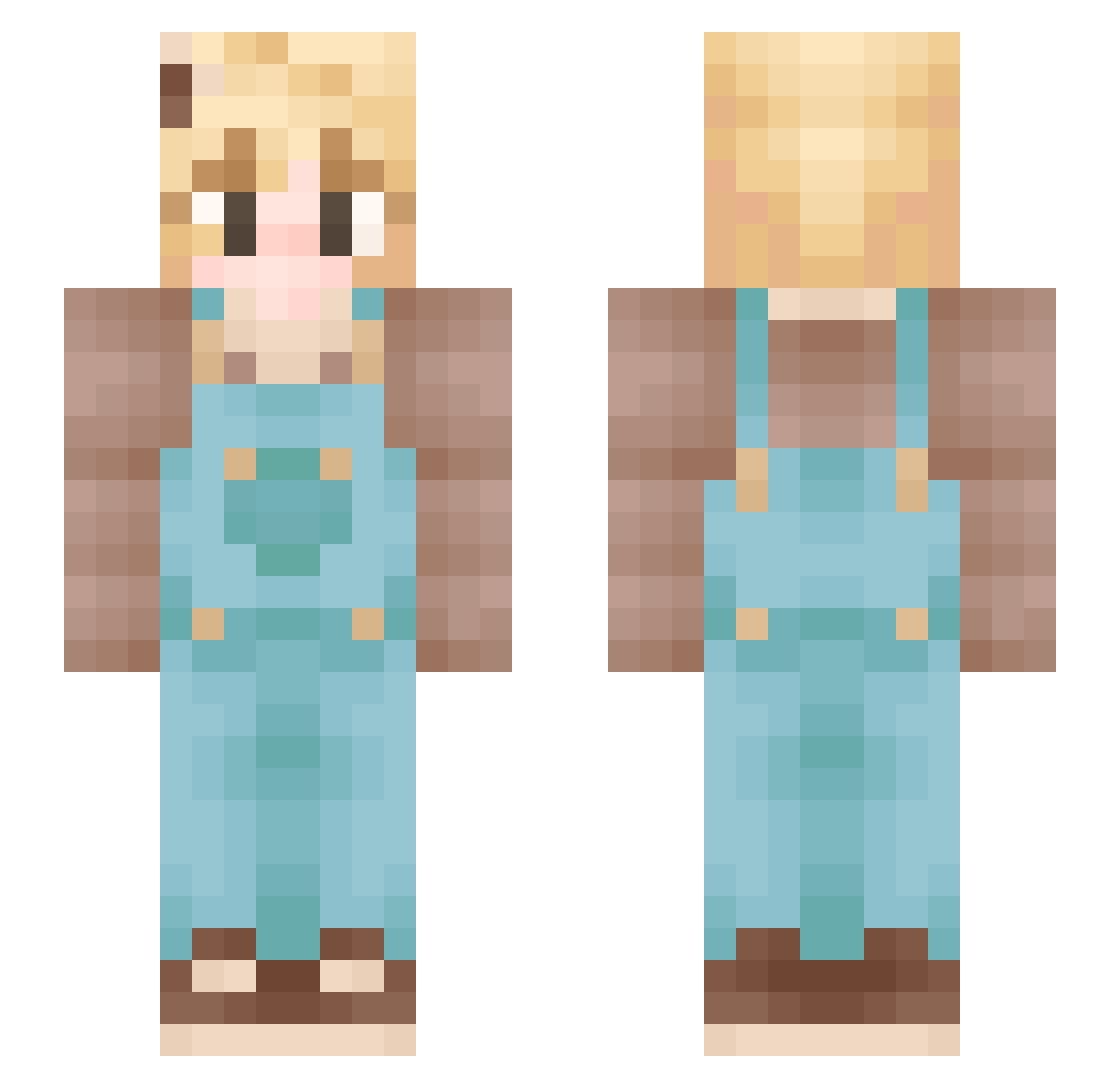 Zizian Minecraft skin, front and back view