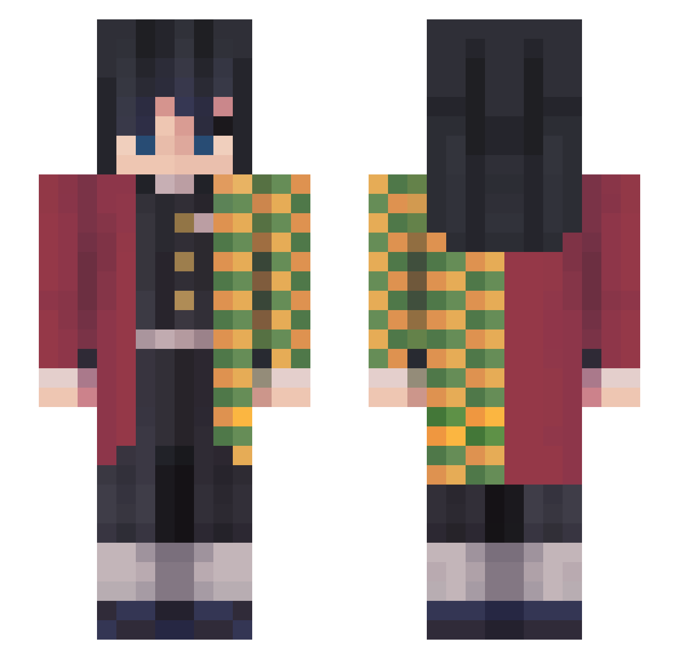 DSdilve14 Minecraft skin, front and back view