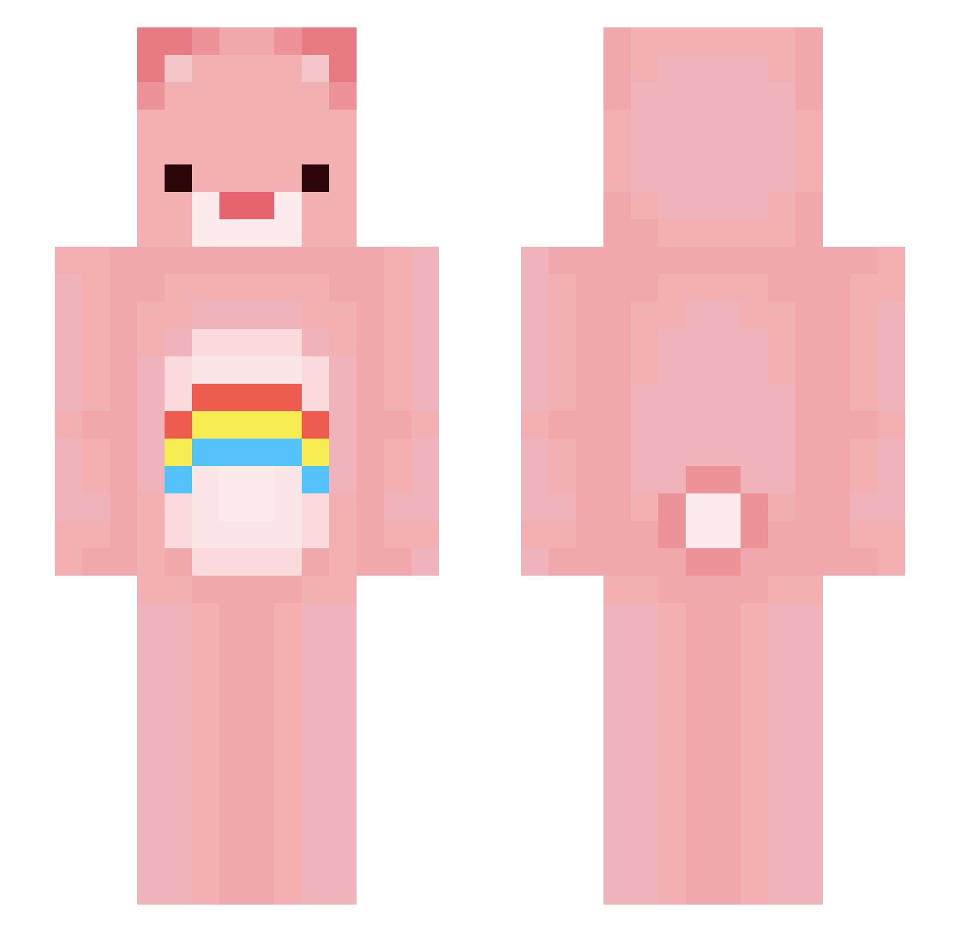 Jolinnn Minecraft skin, front and back view