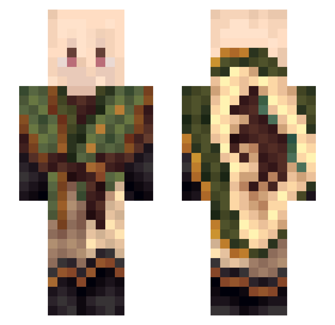 xinlios Minecraft skin, front and back view