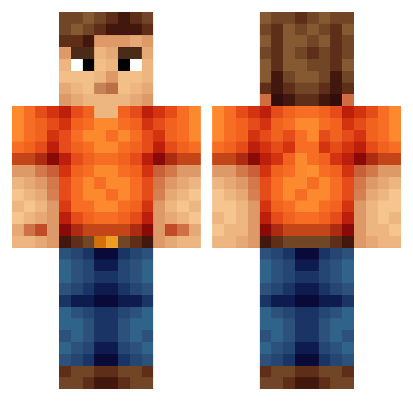 VinceHaze Minecraft skin, front and back view