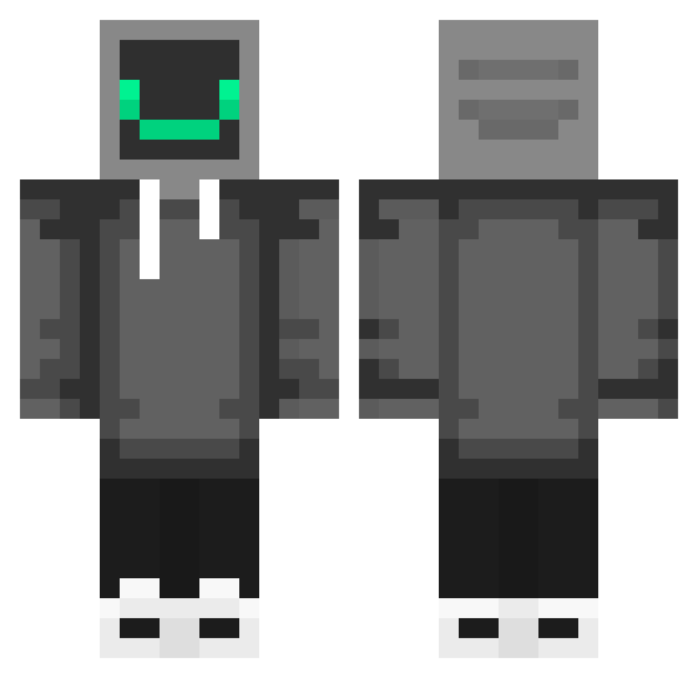 Gtfu4 Minecraft skin, front and back view