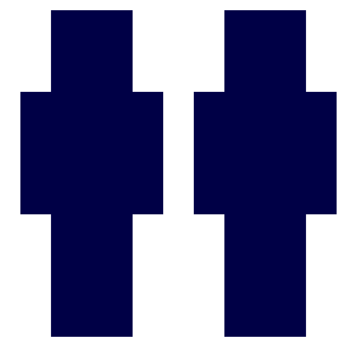 Taeriel Minecraft skin, front and back view