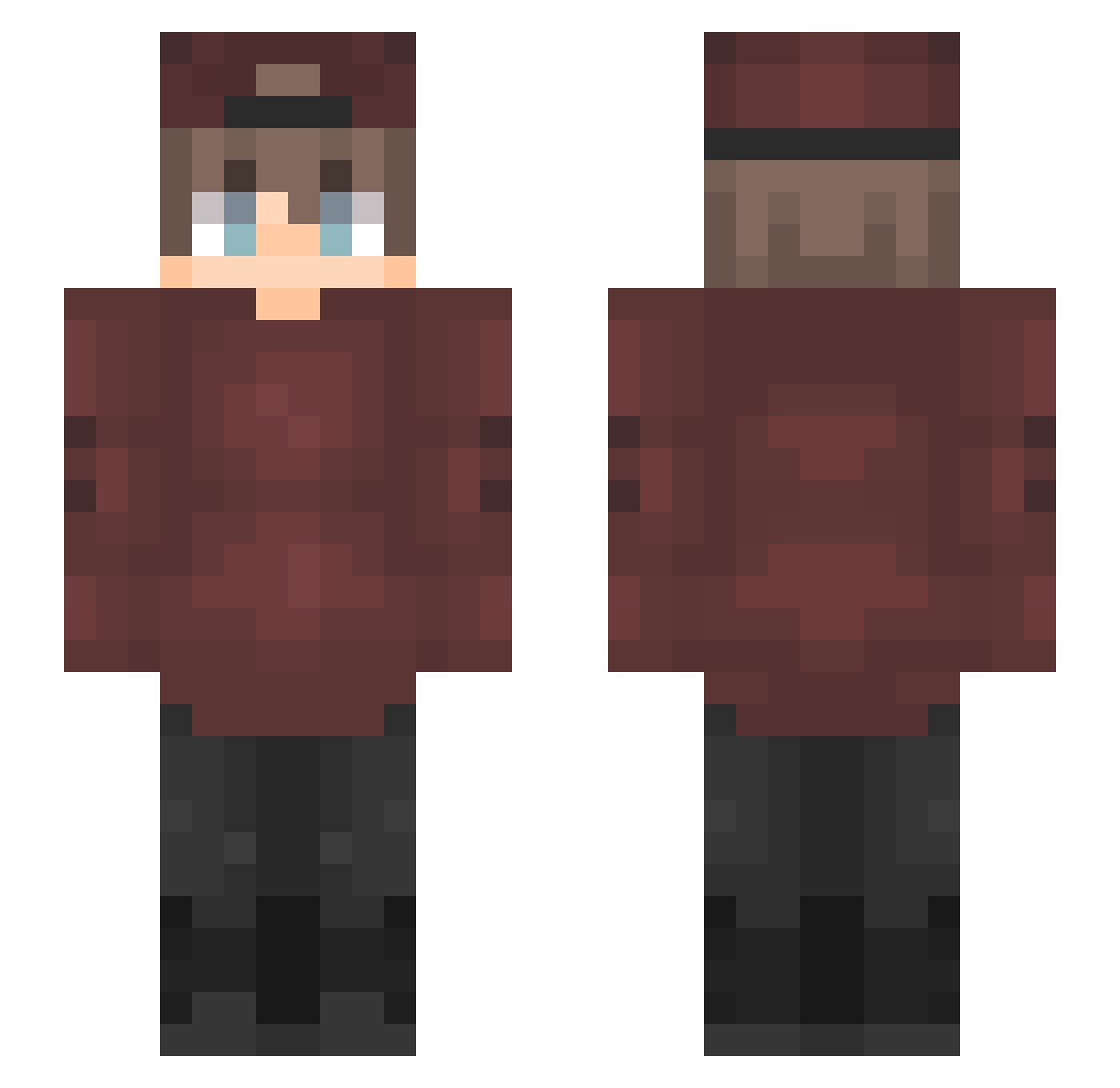 raymondskraat Minecraft skin, front and back view