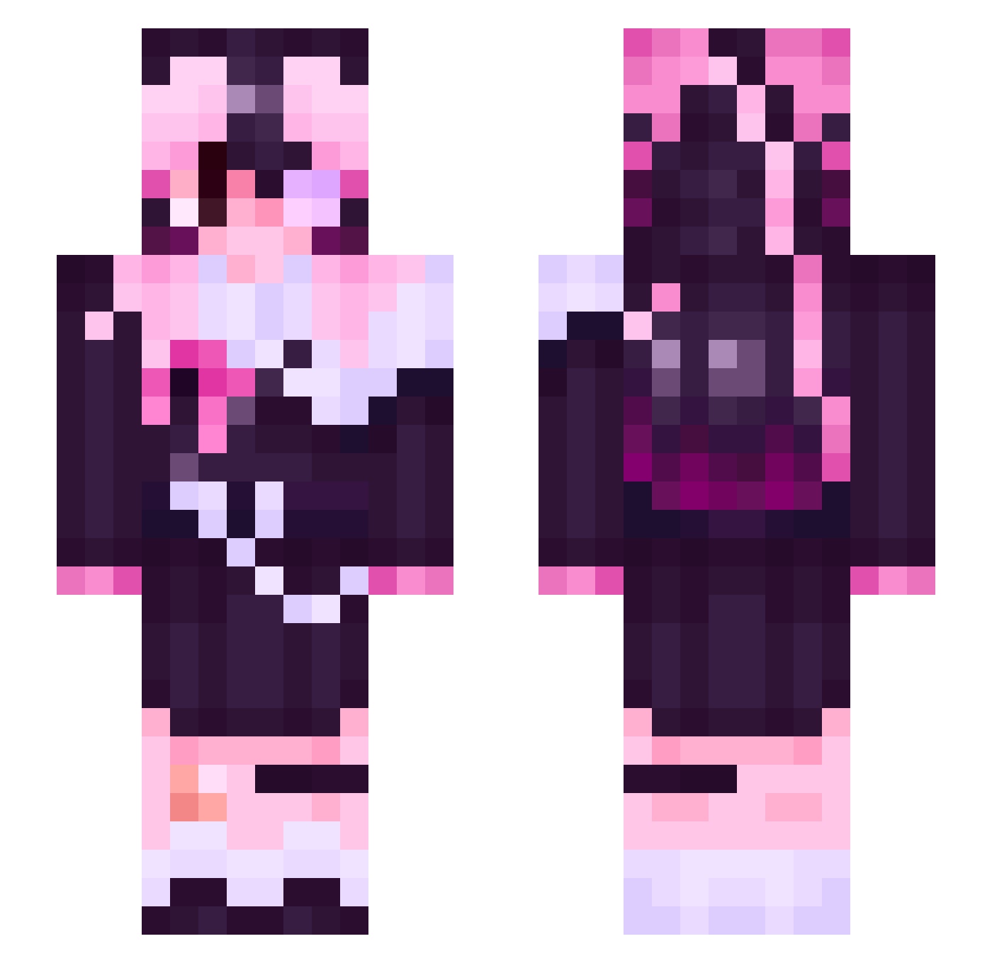 CLBNGS Minecraft skin, front and back view