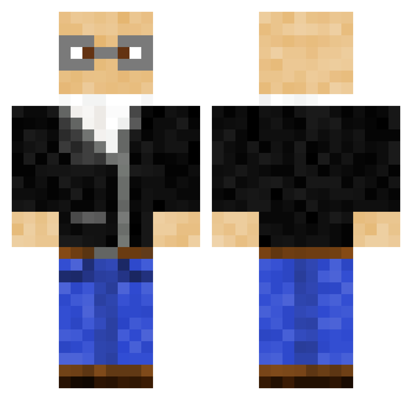 SullivanHead Minecraft skin, front and back view