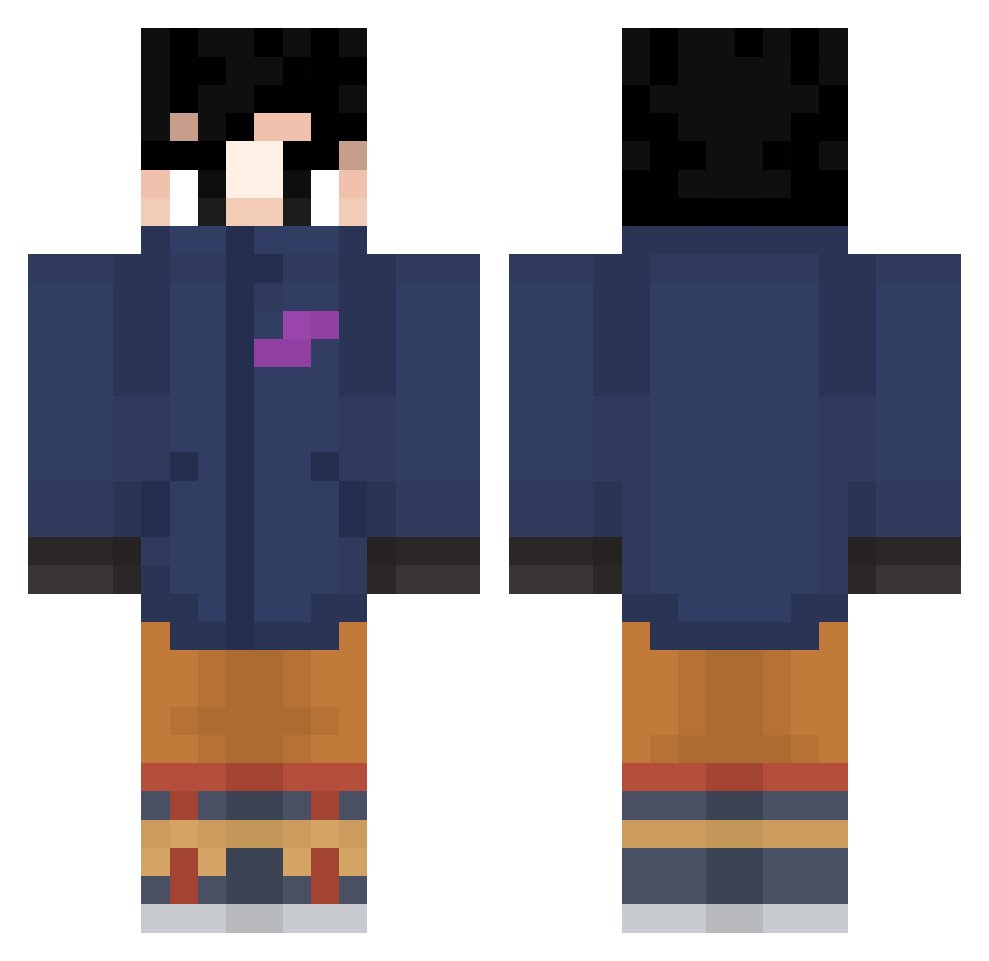Rozz717 Minecraft skin, front and back view