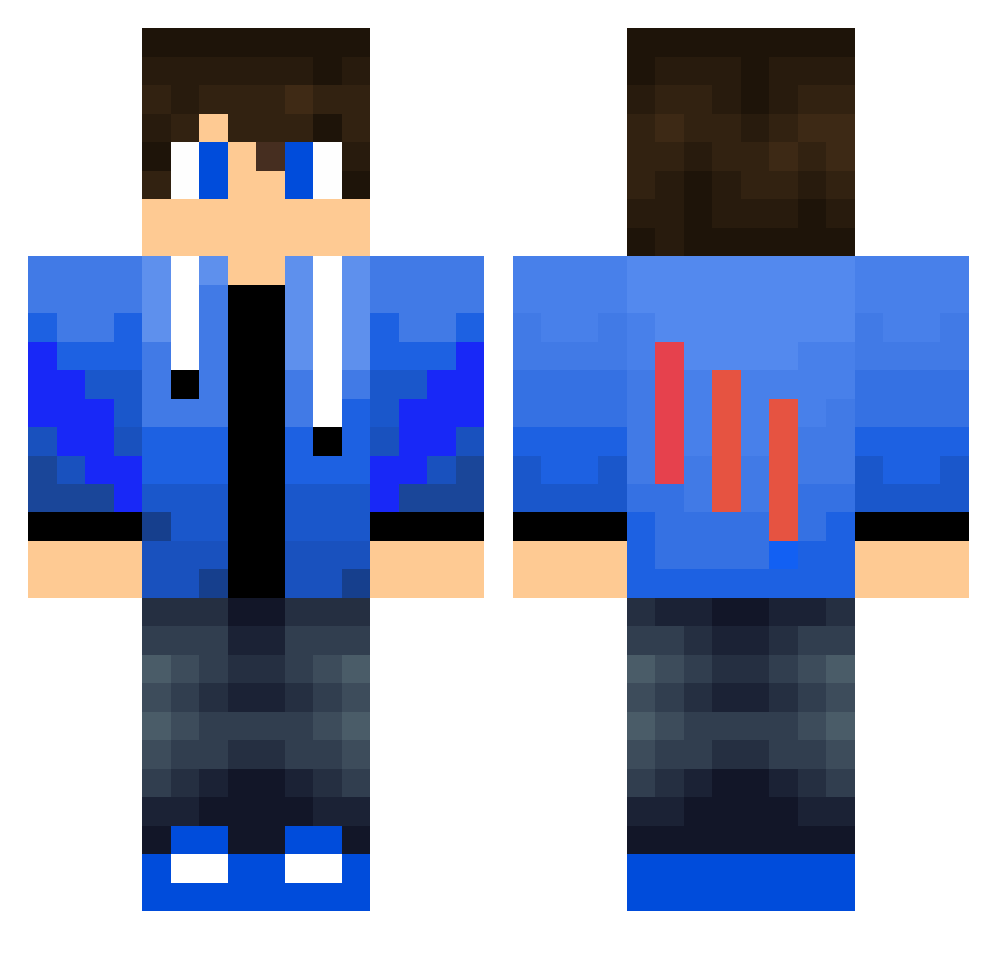 Skyytrip Minecraft skin, front and back view