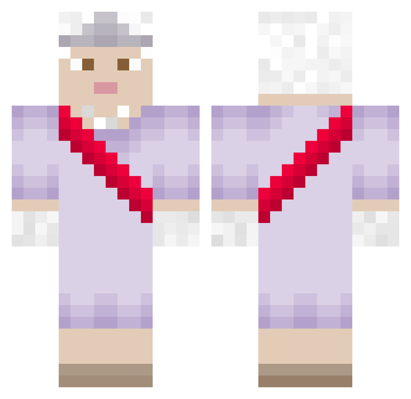 Saint_Lucia Minecraft skin, front and back view