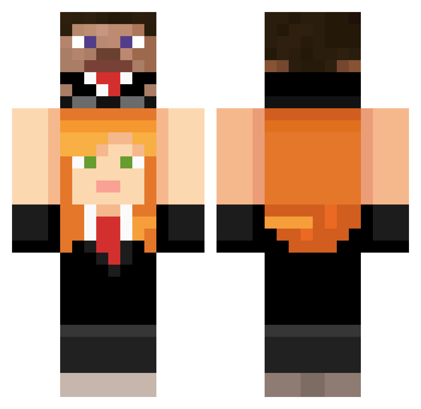 ToxicVia Minecraft skin, front and back view