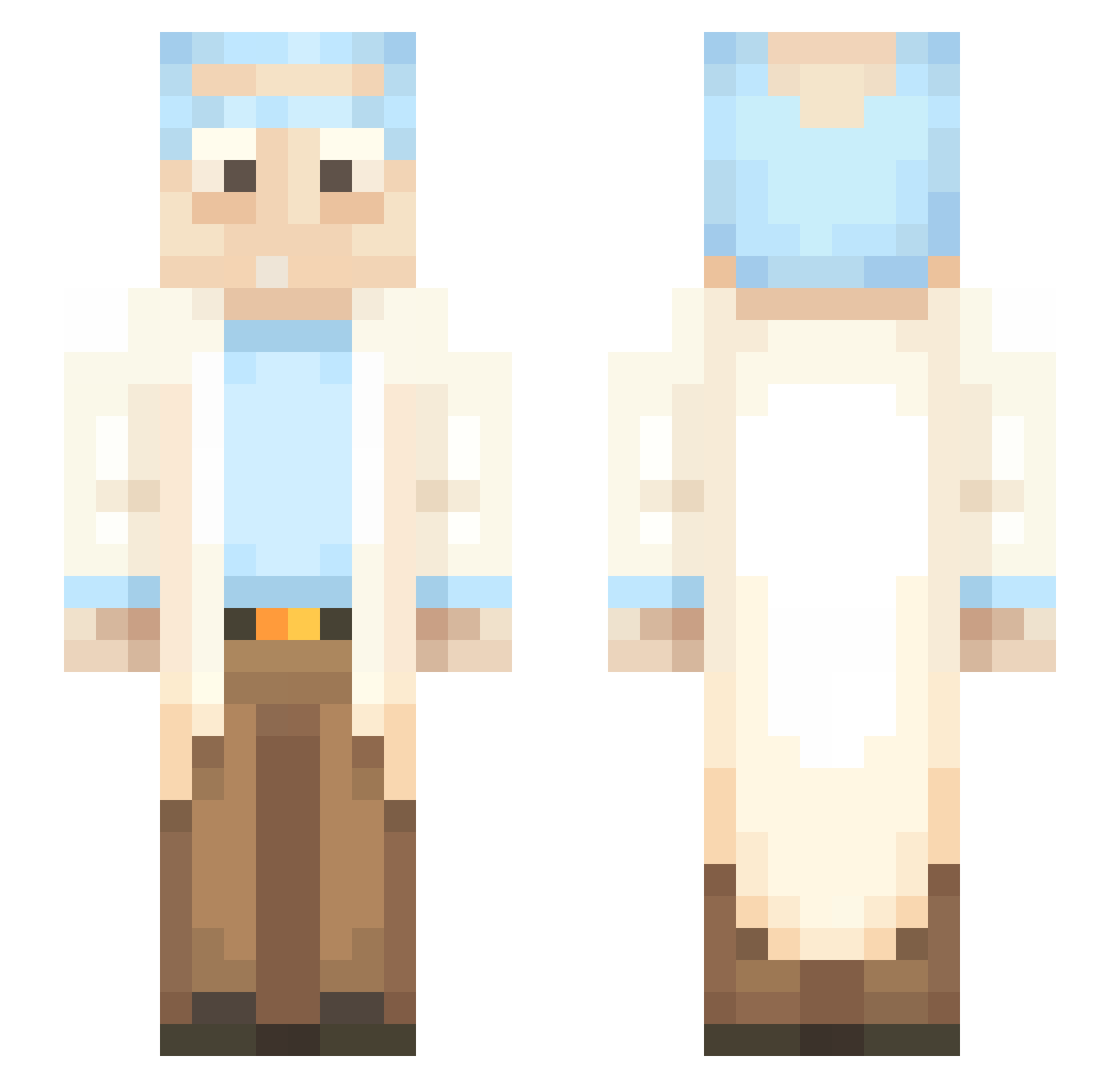 Gabouel Minecraft skin, front and back view
