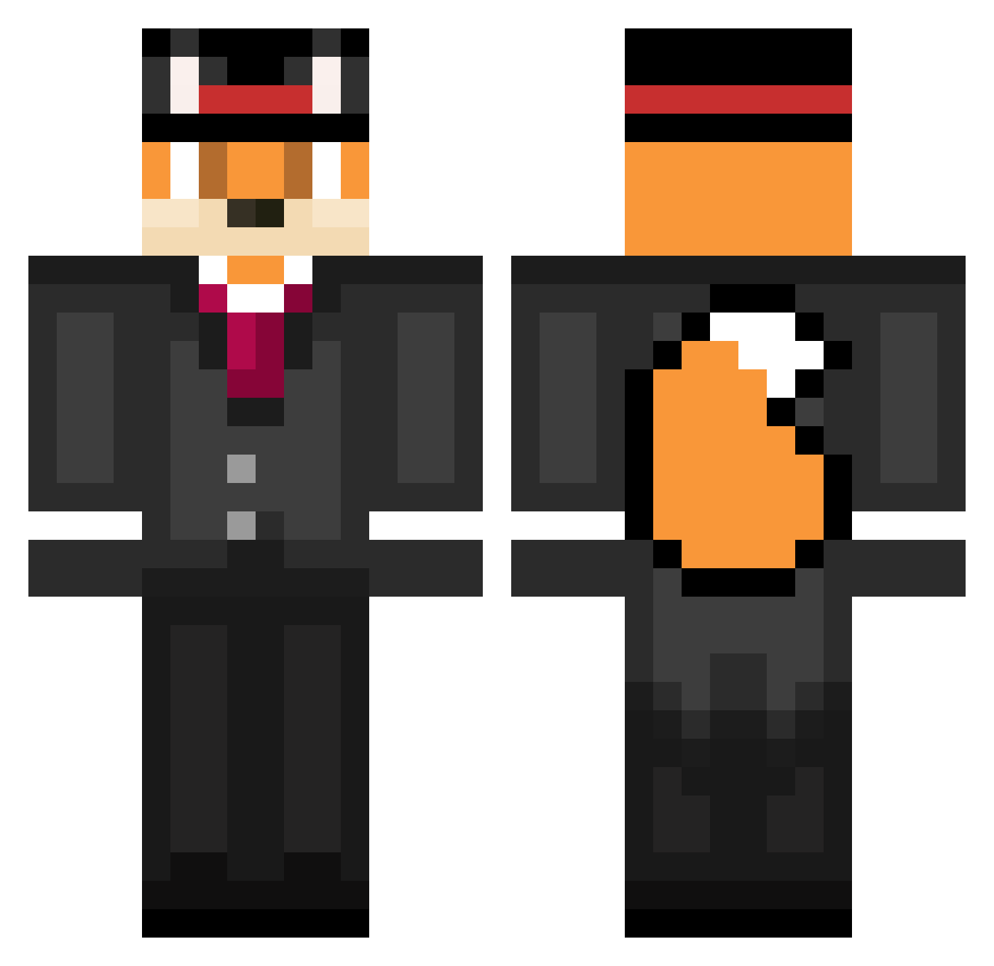 Britte Minecraft skin, front and back view