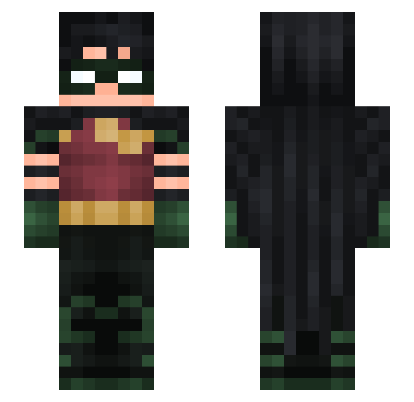 BurntestToast Minecraft skin, front and back view