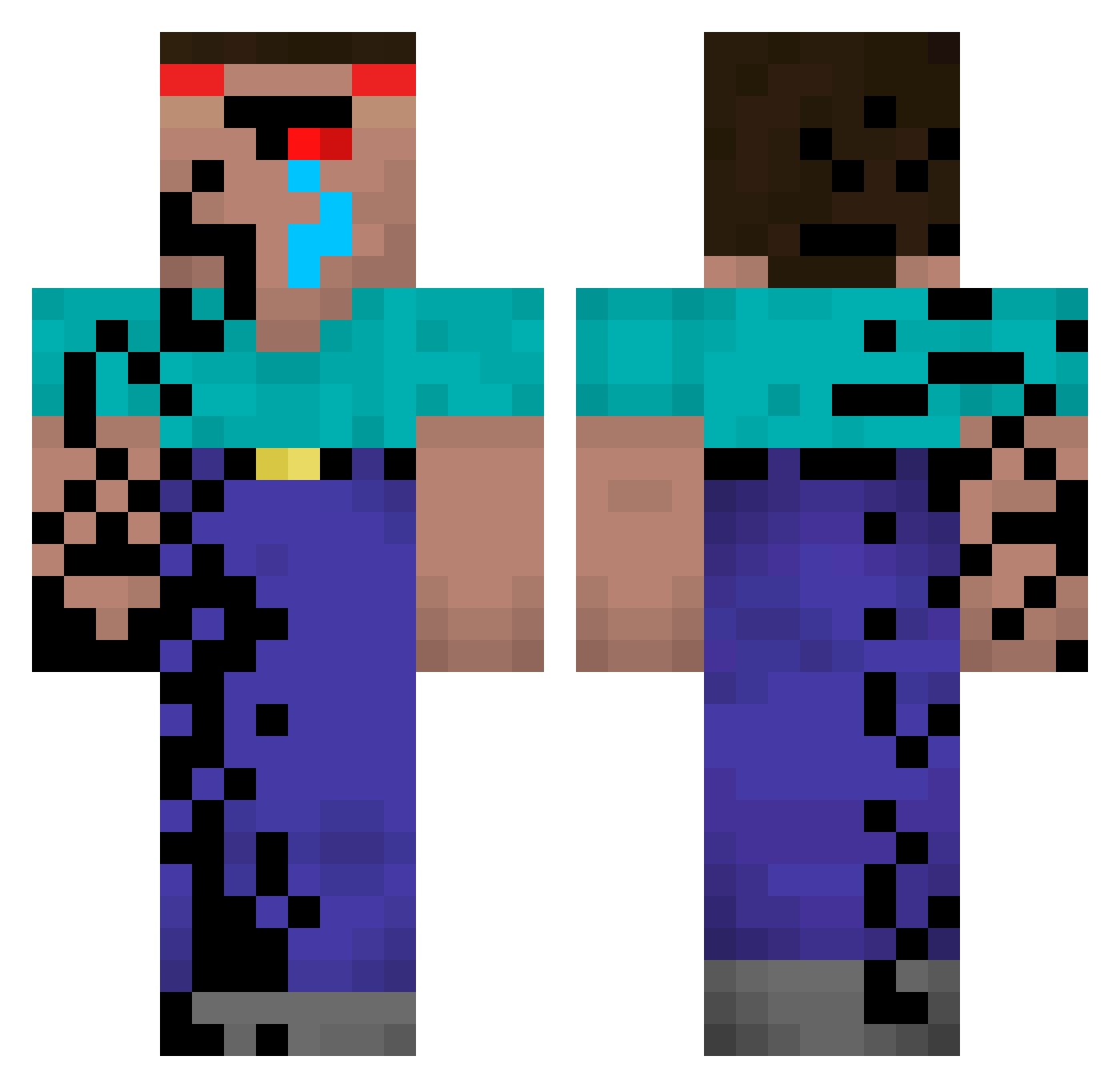 D1tto Minecraft skin, front and back view