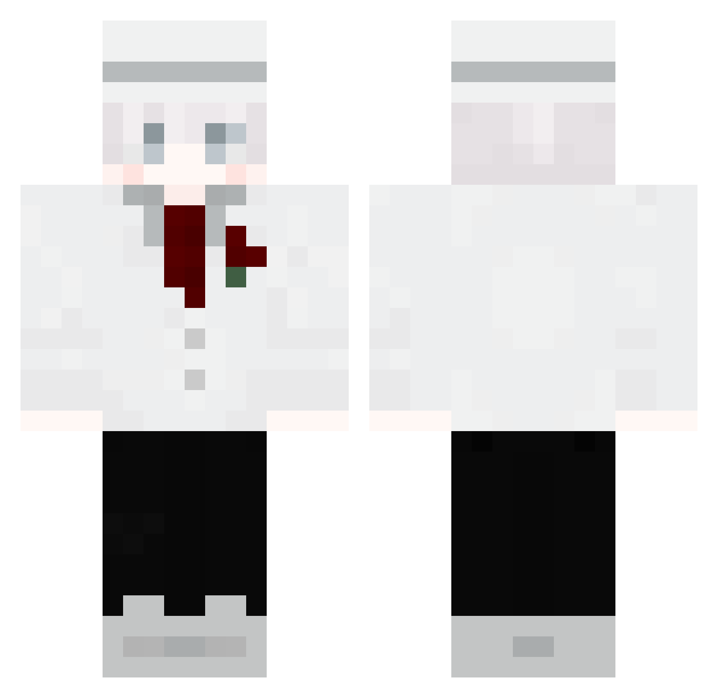 TheRealWurz Minecraft skin, front and back view