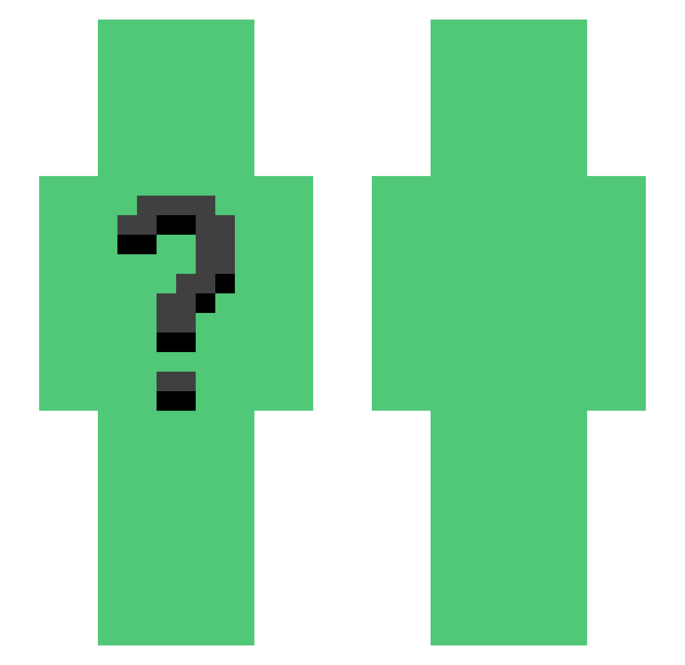 Saentz Minecraft skin, front and back view