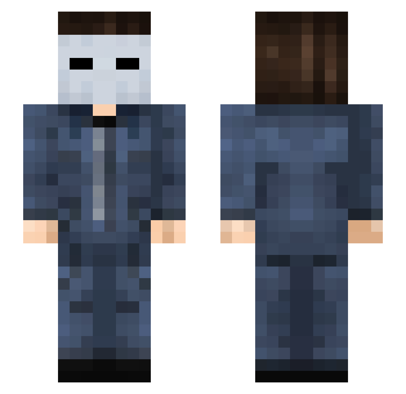 blqcklisting Minecraft skin, front and back view