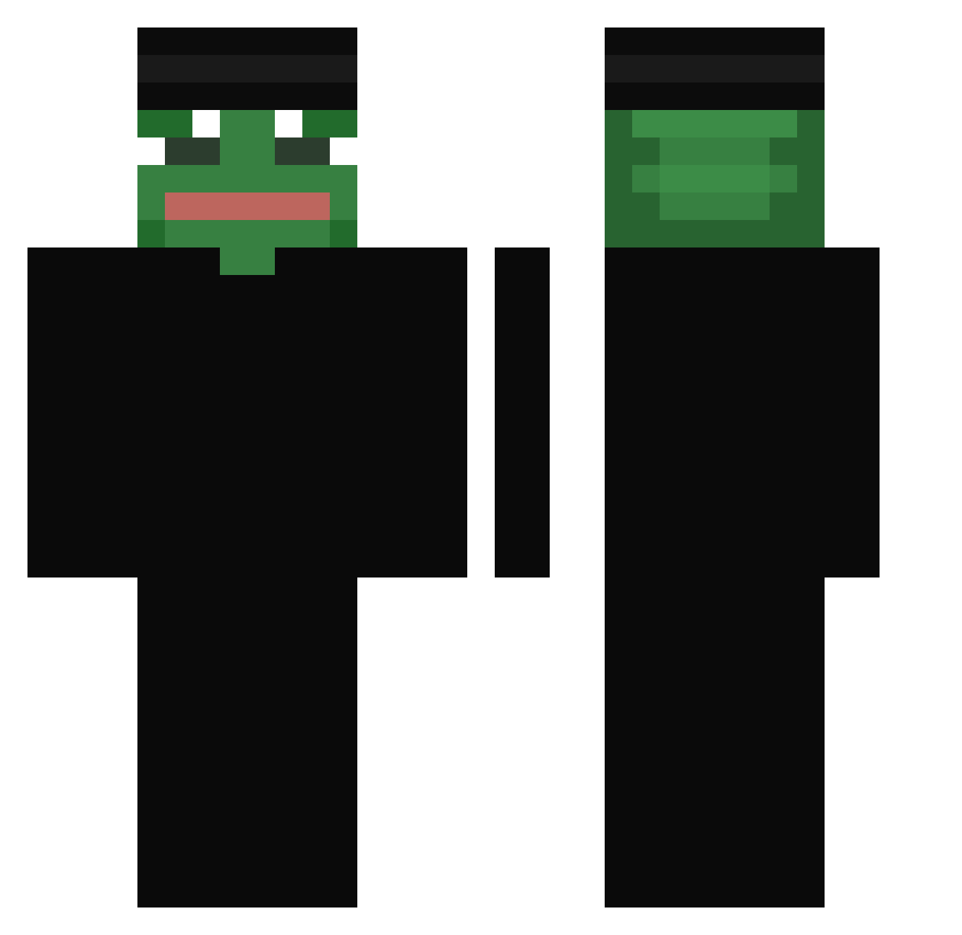 Skloops Minecraft skin, front and back view