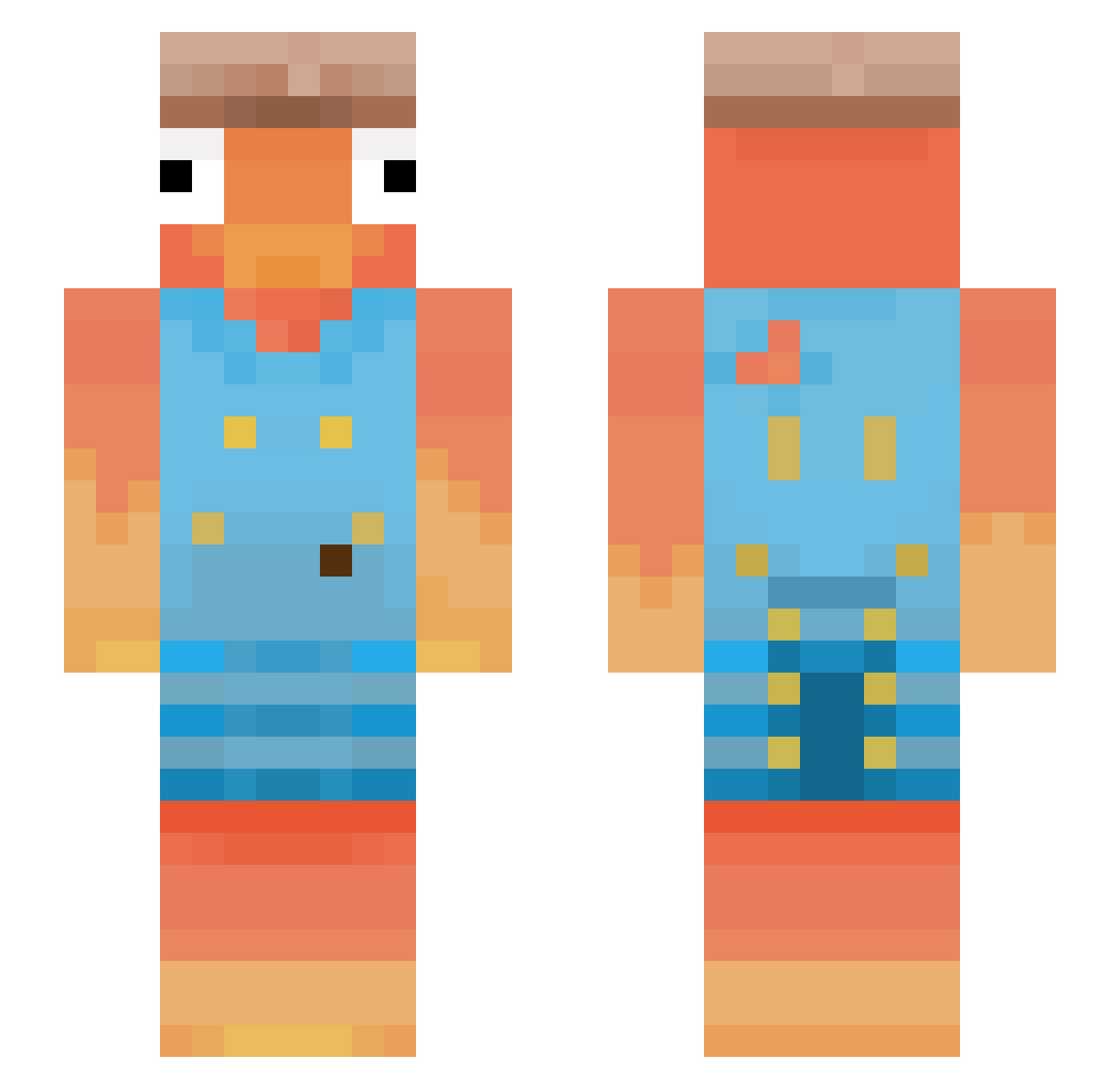 Suthut Minecraft skin, front and back view