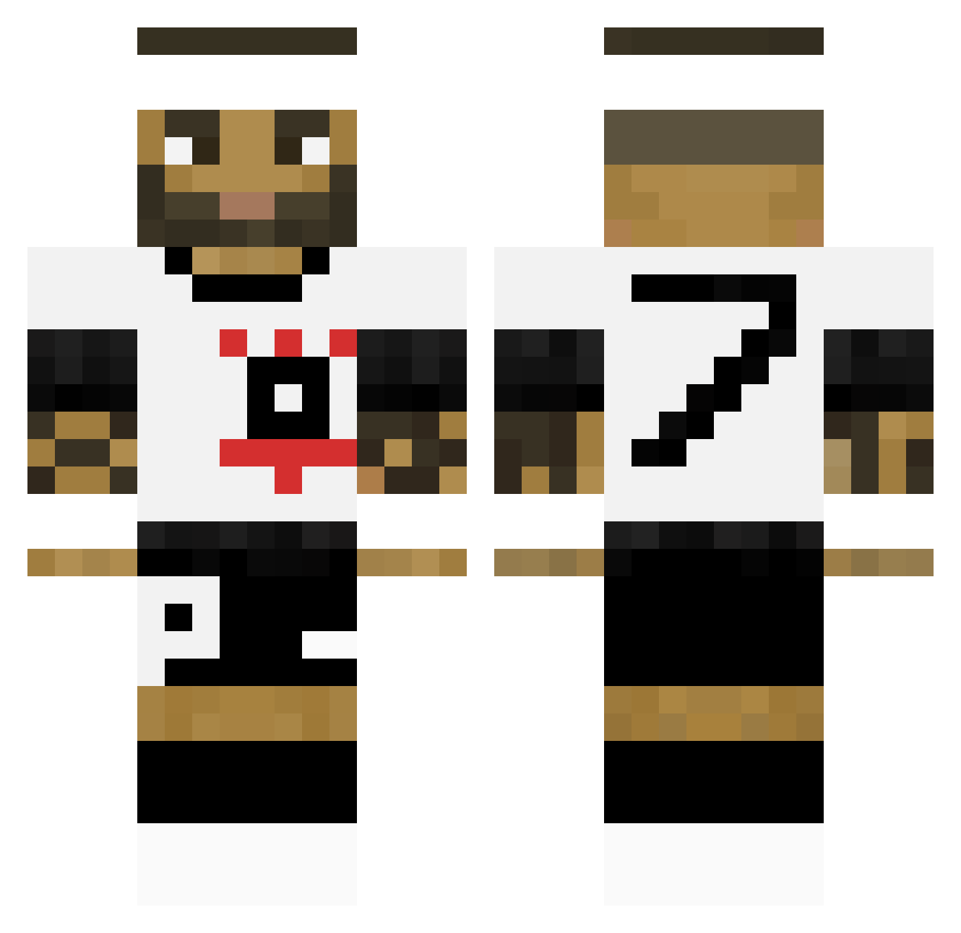 Snowszs Minecraft skin, front and back view