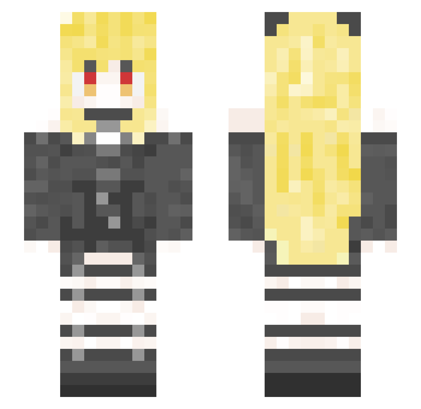 zzzzlhy Minecraft skin, front and back view