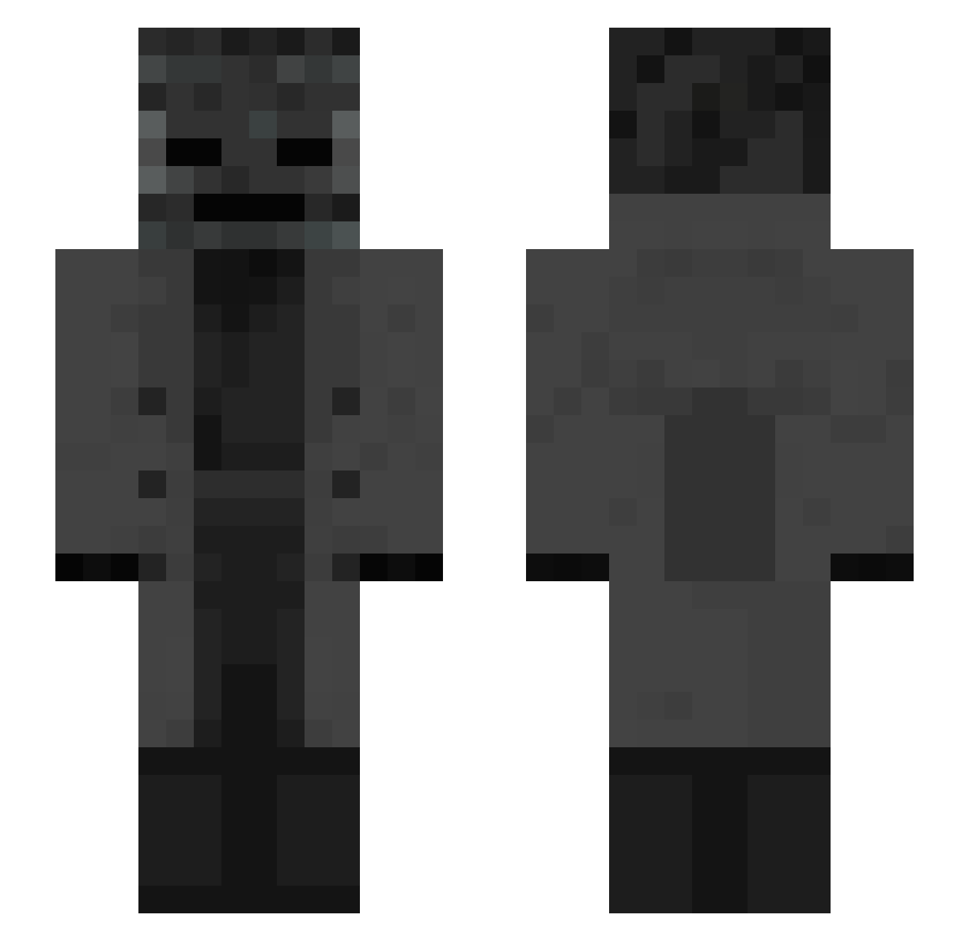 Qweam Minecraft skin, front and back view