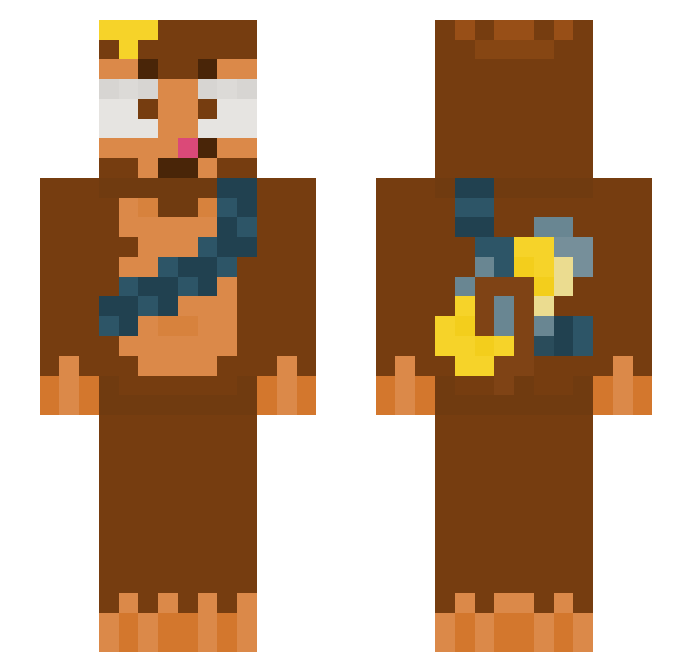 amongusiscringe Minecraft skin, front and back view