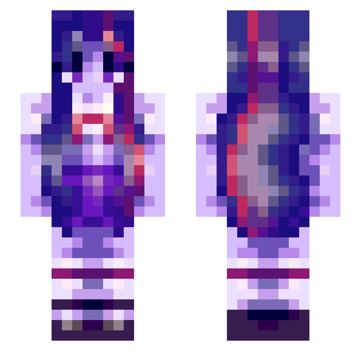 D1noGL Minecraft skin, front and back view