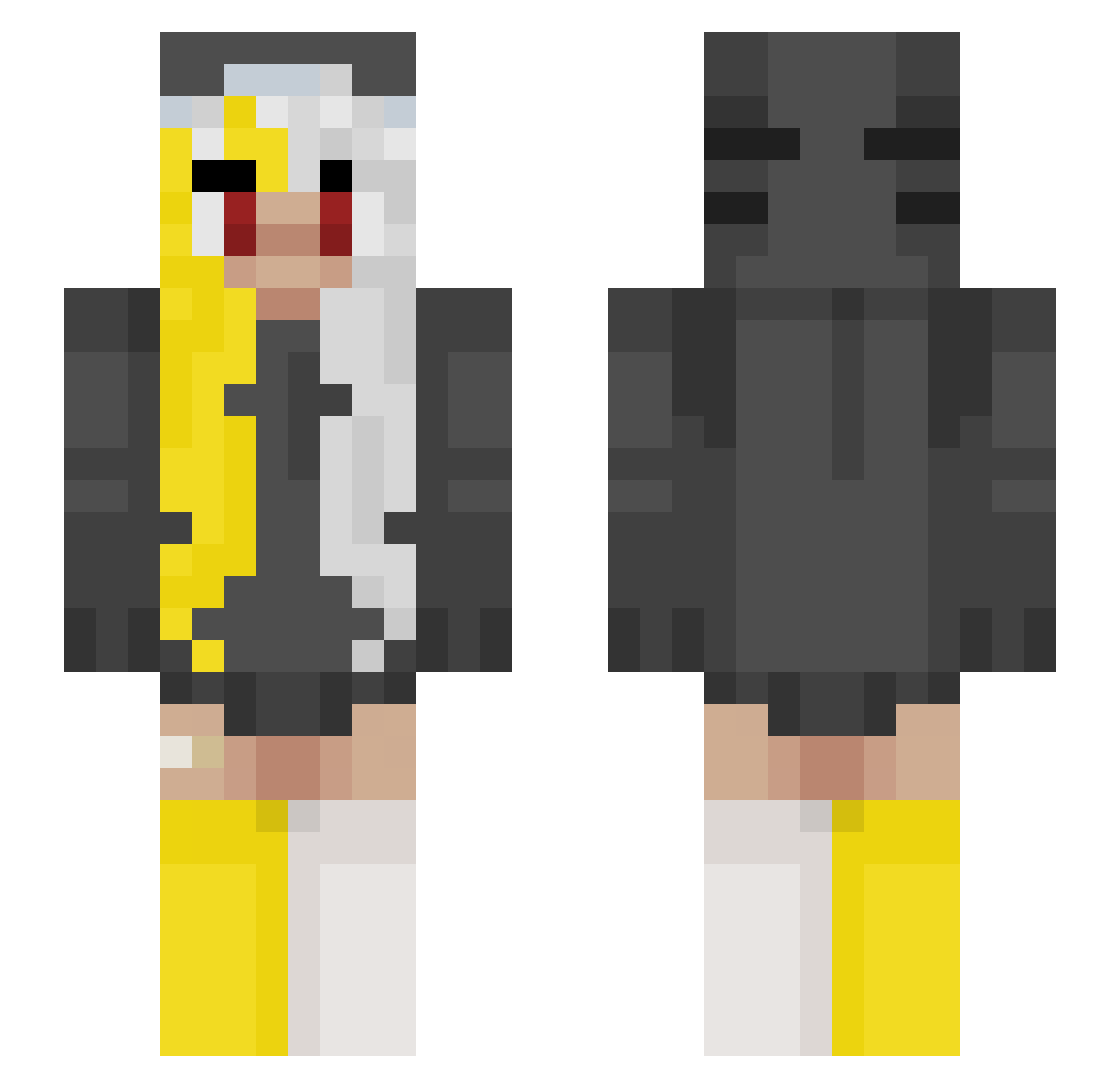 Heyeneke Minecraft skin, front and back view